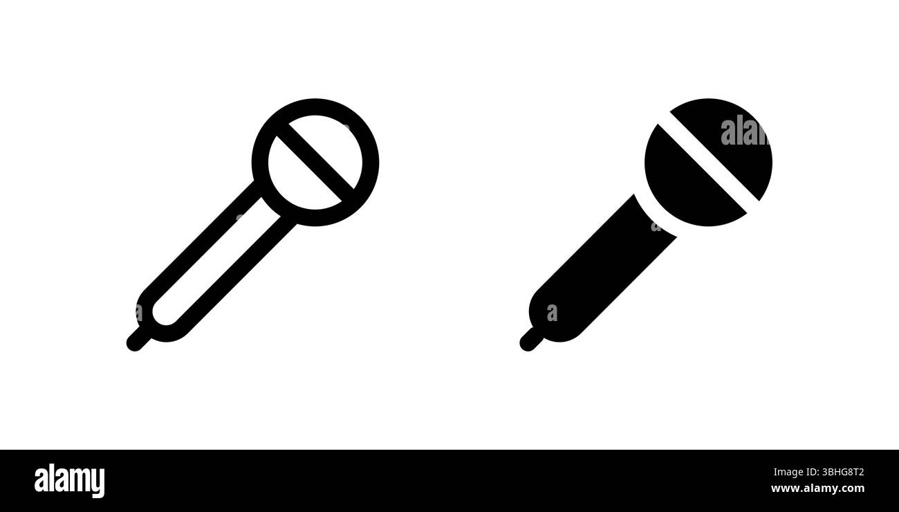 Un'icona che mostra la vista laterale di un microfono dinamico, utile per apparecchiature audio, eventi dal vivo e applicazioni di registrazione audio. Illustrazione Vettoriale