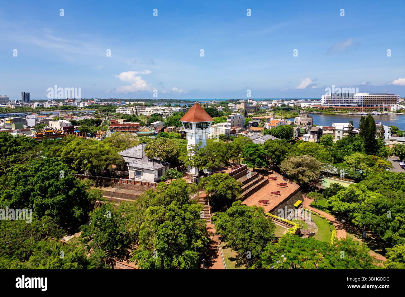 Vista aerea di Fort Zeelandia, noto anche come forte di Anping a Tainan, Taiwan Foto Stock