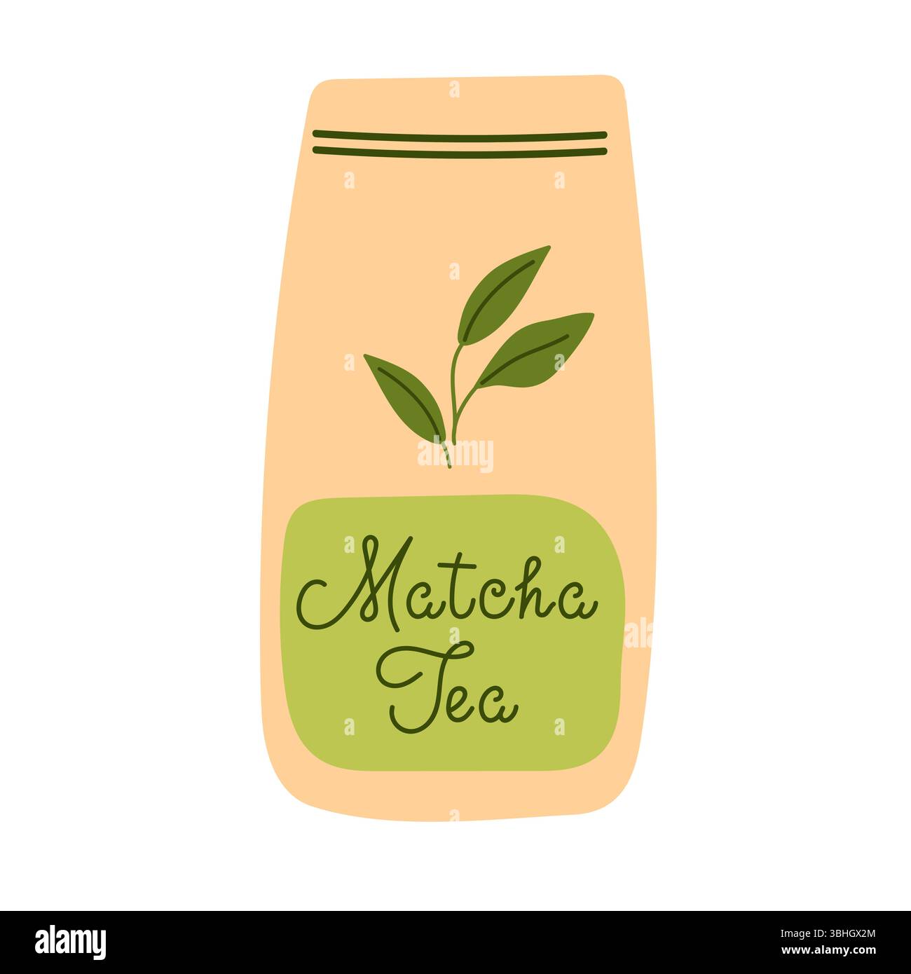 Gustate un tè matcha in un ambiente sereno con natura e relax Illustrazione Vettoriale