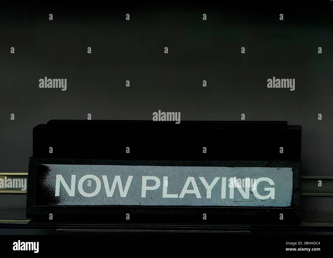 In riproduzione – tipografia a fuoco Foto Stock