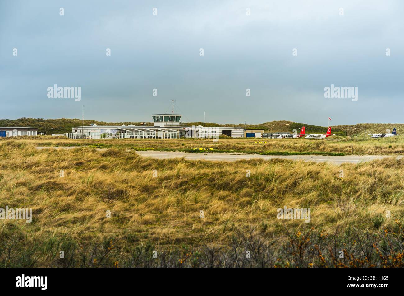 Aeroporto sull'isola di Helgoland, situato sull'isola delle dune, Mare del Nord, Schleswig-Holstein, Germania Foto Stock