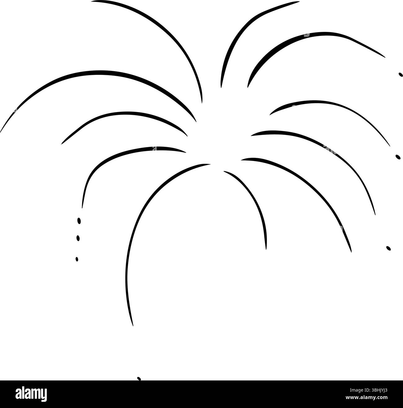 Fuochi d'artificio isolati su sfondo trasparente. Illustrazione dell'inchiostro con linee grafiche vettoriali. Firecracker del festival, esplosioni di fuochi d'artificio colorati, parte di carnevale Illustrazione Vettoriale