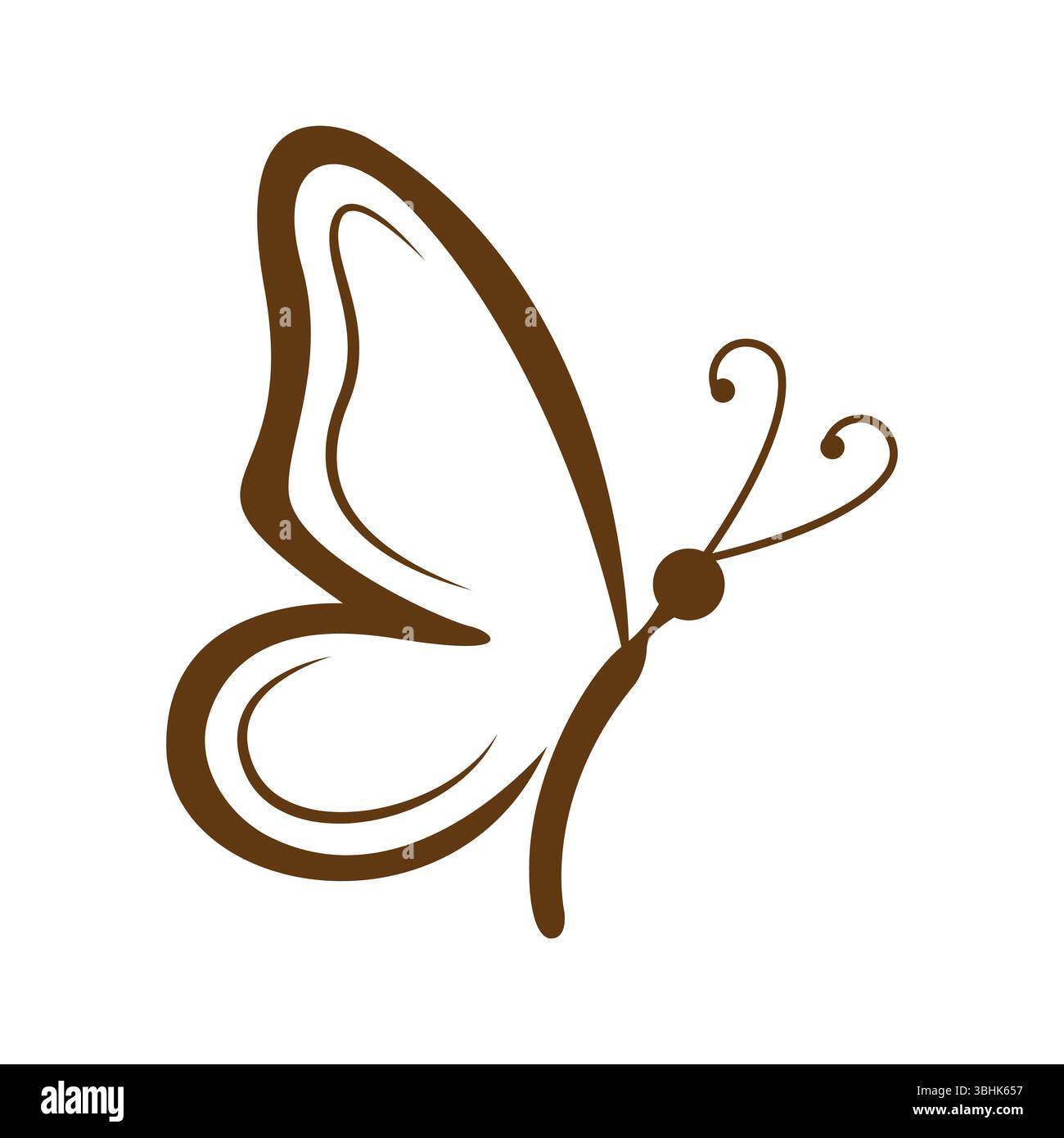 Elegante silhouette a farfalla nera e rosa: Moderno design artistico degli insetti Illustrazione Vettoriale