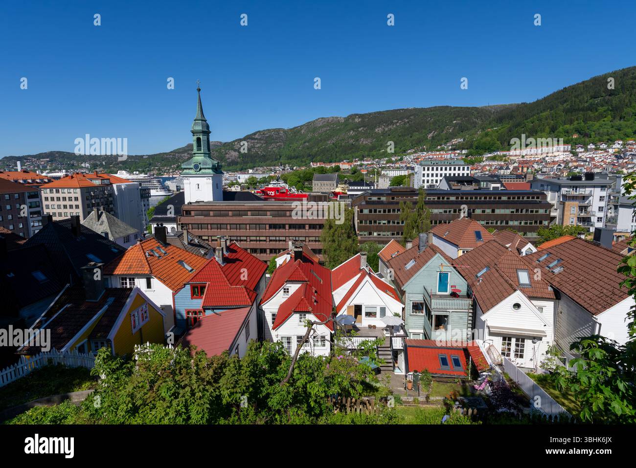 Bergen, Woodenhouses Street, Norvegia Foto Stock