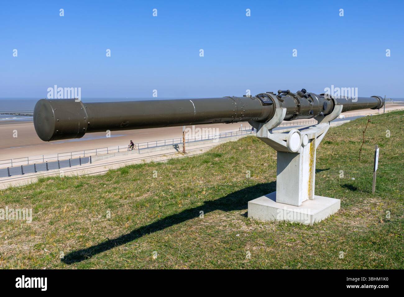 Telemetro di coincidenza tedesco della prima Guerra Mondiale / telemetro stereoscopico presso Atlantikwall Raversyde / Museo all'aperto del muro Atlantico a Raversijde, Belgio Foto Stock