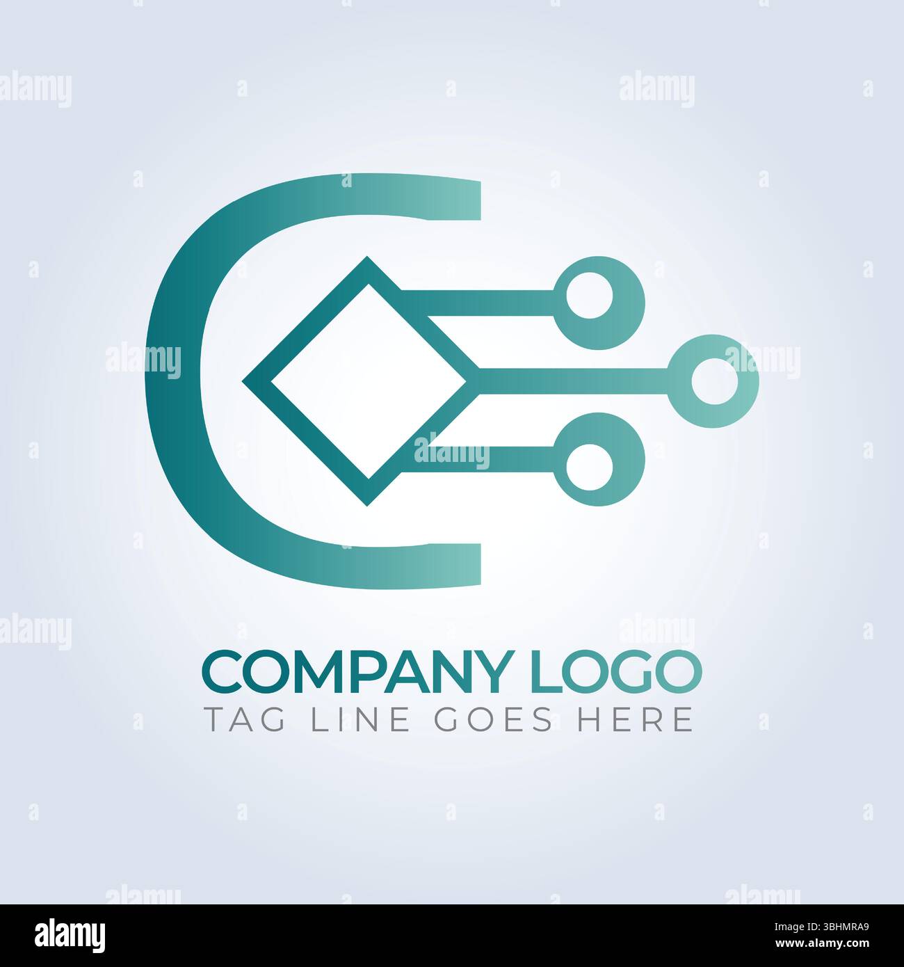 C Letter Company logo template design art Illustrazione Vettoriale