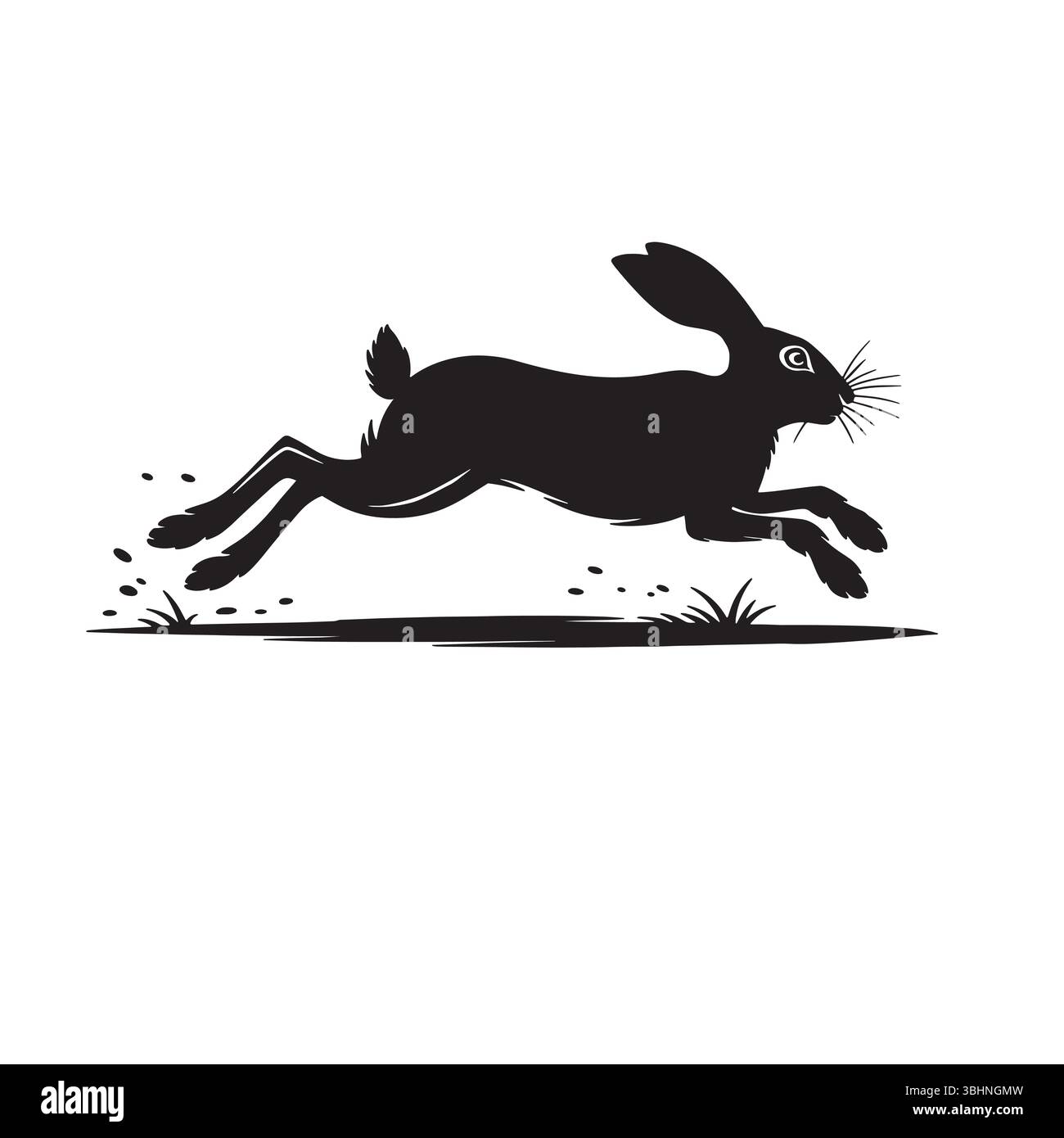 Vettori di silhouette di coniglio o lepre con posa deferente Illustrazione Vettoriale