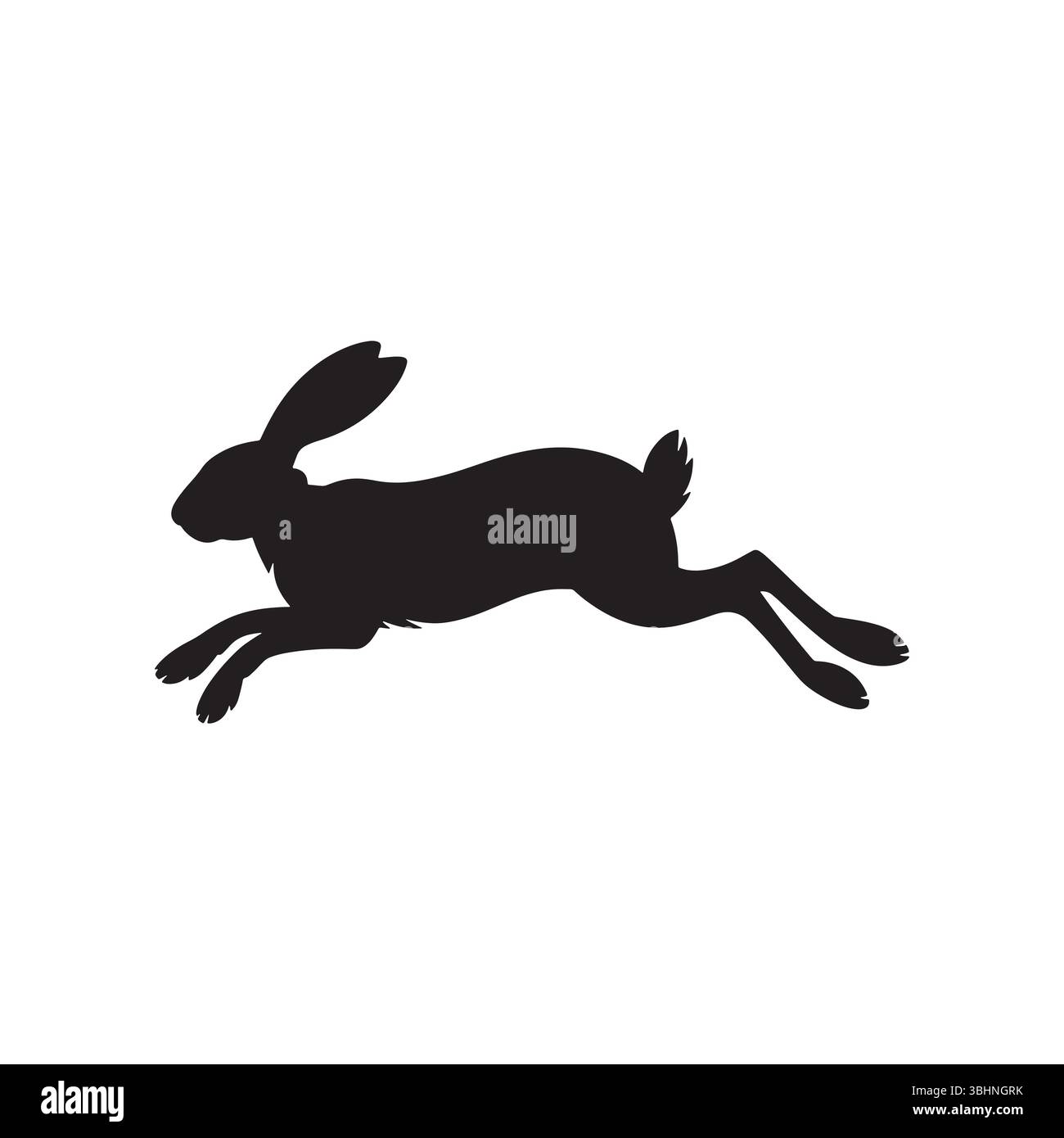 Vettori di silhouette di coniglio o lepre con posa deferente Illustrazione Vettoriale