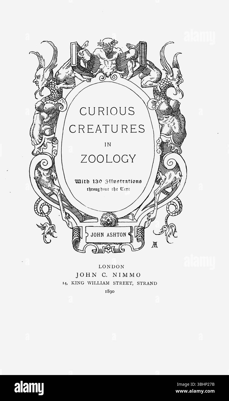 John Ashton - creature curiose in Zoologia - 1890 Foto Stock