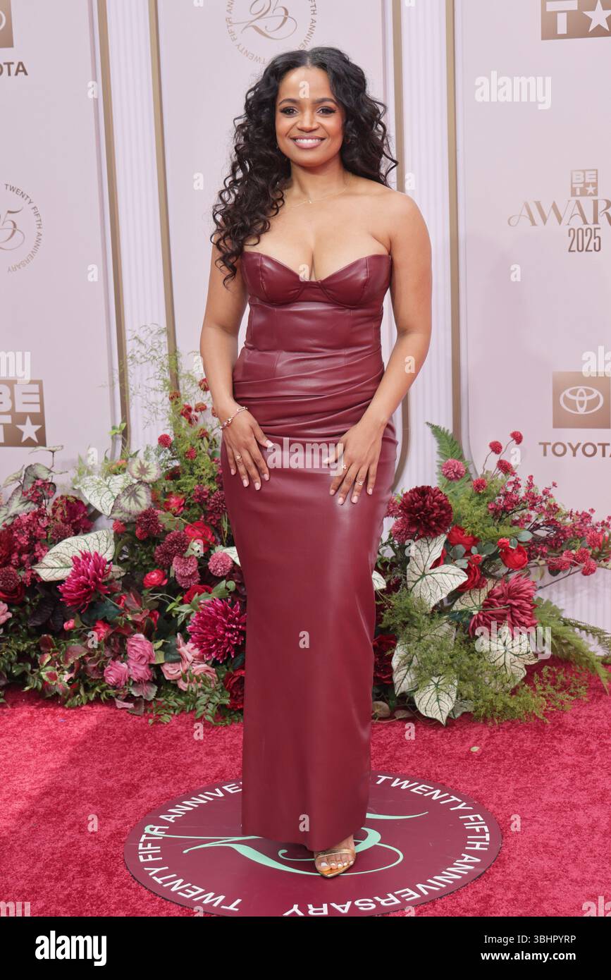 Kyla Pratt partecipa ai BET Awards 2025 al Peacock Theater. Foto Stock