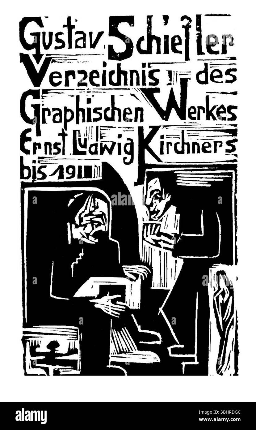 Titlepage – rifiutato da Ernst Ludwig Kirchner, ca. 1910s Expressionist Print – German Modernist Art, Public Domain High Resolution ArtWork Foto Stock
