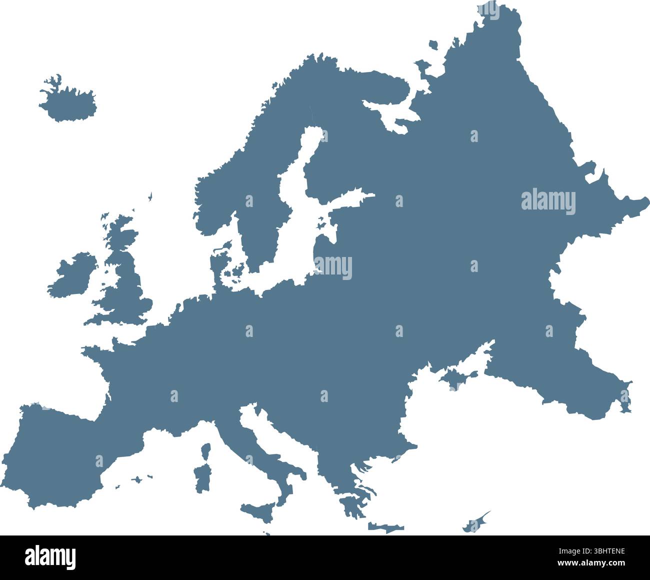 Mappa di alta qualità dell'Europa con i confini delle regioni. Illustrazione Vettoriale