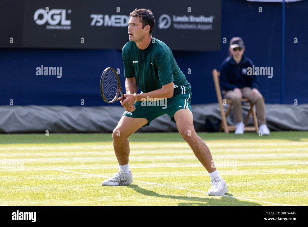 Lexus Ilkley Open 2025, ATP Challenger Tour, Men's Doubles, Ilkley, Regno Unito, 11 giugno 2024, Joshua PARIS Takeru YUZUKI vs Cleeve HARPER James TROTTER al Ilkley Lawn Tennis and Squash Club, accreditano Aaron Badkin/Alamy Live News. Foto Stock