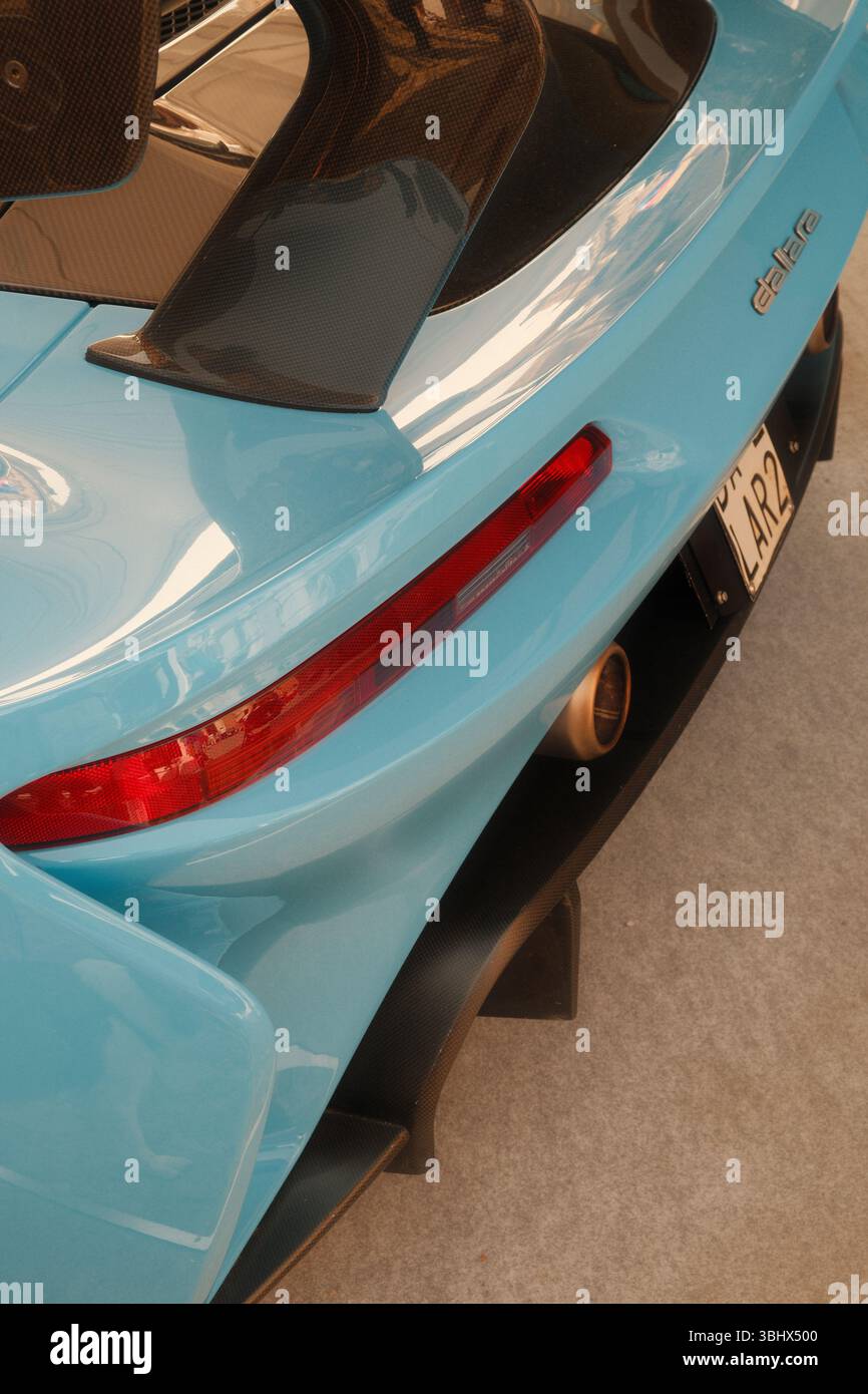 Parte posteriore della Dallara stradale nel Motor Valley Fest di Modena Foto Stock