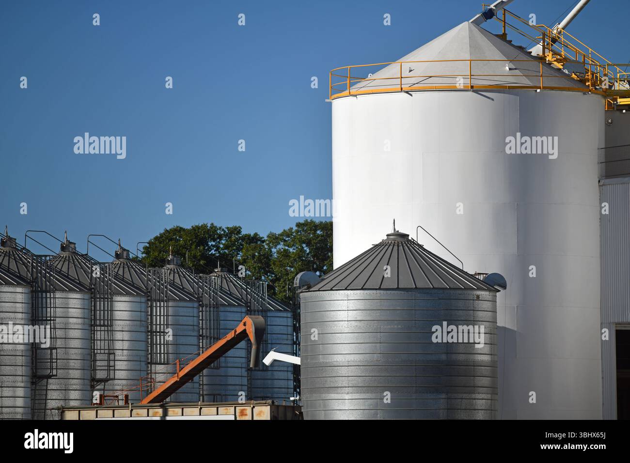 Paesaggio rurale con silos di grano nel South Burnett, Queensland, Australia Foto Stock