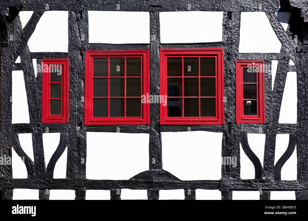 Casa in legno a Steinheim, Detail, Germania, Assia, Hanau Foto Stock