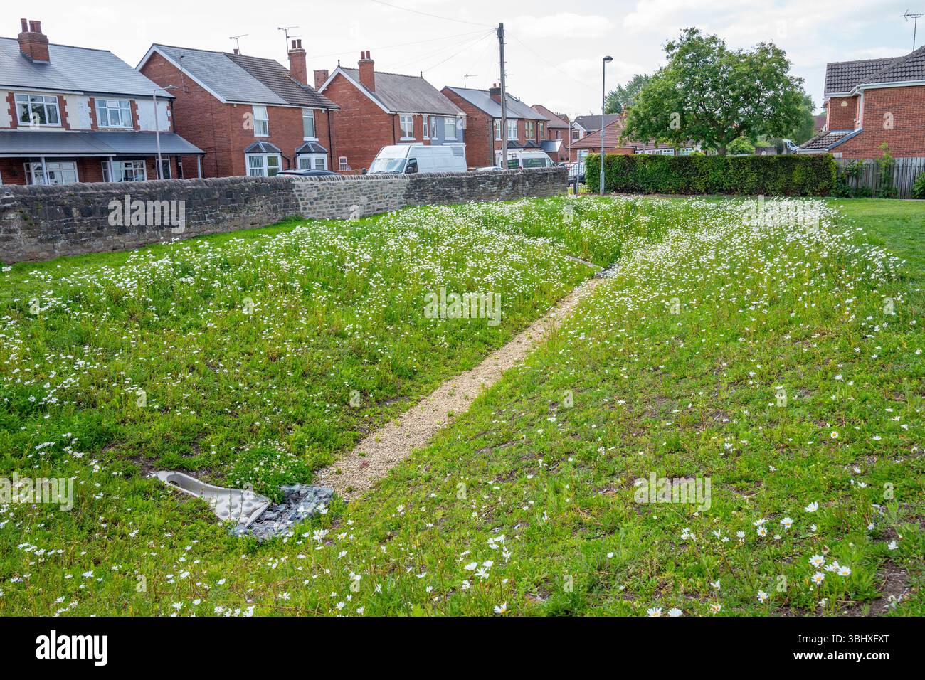Una resilienza sostenibile in caso di alluvioni, progettata per immagazzinare l'acqua di alluvione al fine di proteggere le comunità di Mansfield, al costo di 76 milioni di sterline. Foto Stock