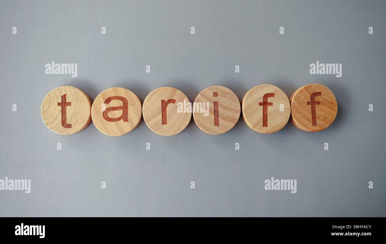 Business e finanza. Alfabeto della tariffa per parola. Foto Stock