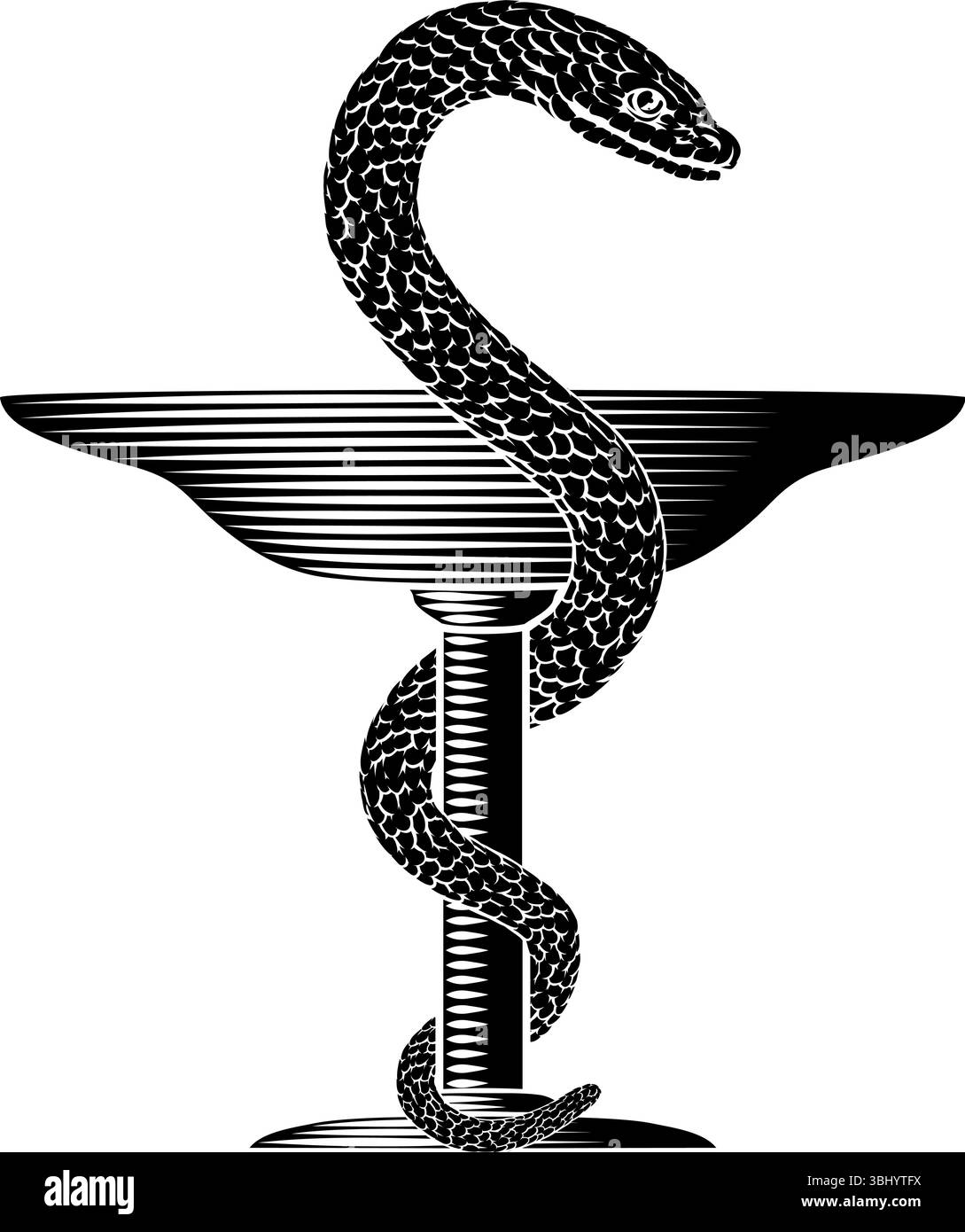 Ciotola di Hygeia Snake medico farmacista icona Illustrazione Vettoriale
