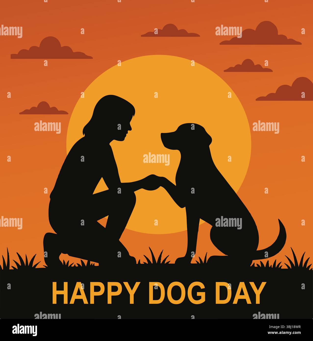 Celebrazione della giornata internazionale dei cani Illustrazione Vettoriale