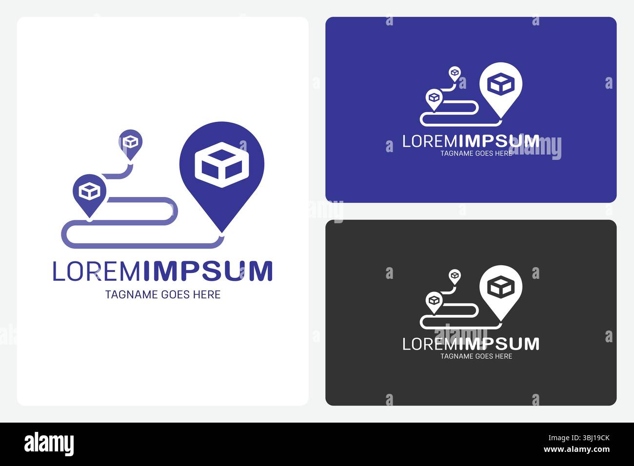 Modello di logo per il servizio di consegna P2P. Questo logo rappresenta un servizio di consegna peer-to-peer. Illustrazione Vettoriale