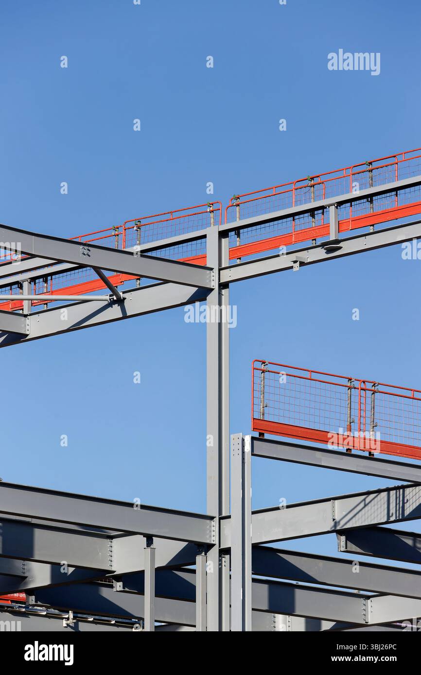 Centro civico Radcliffe, telaio in acciaio in costruzione a Greater manchester, regno unito Foto Stock