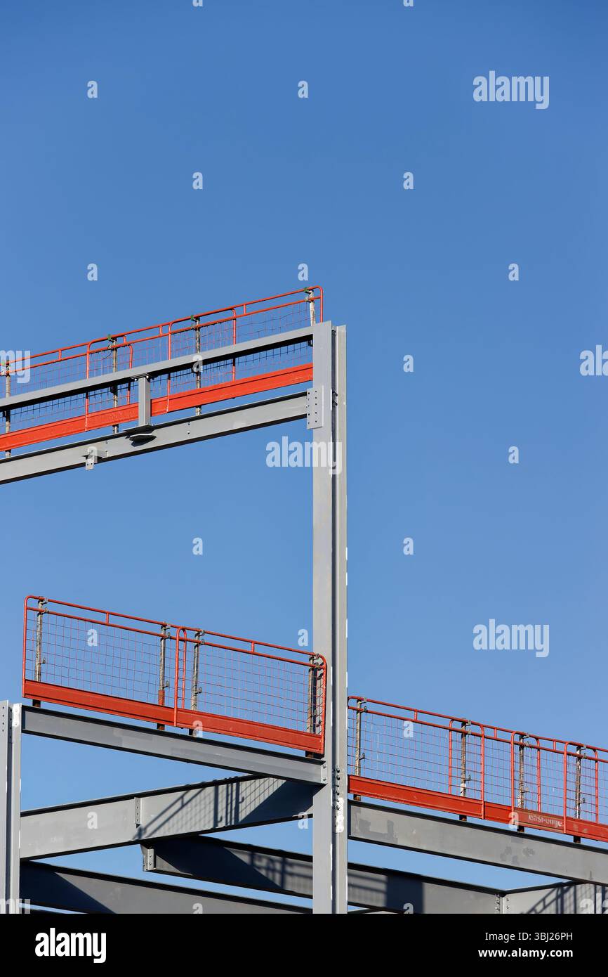 Centro civico Radcliffe, telaio in acciaio in costruzione a Greater manchester, regno unito Foto Stock