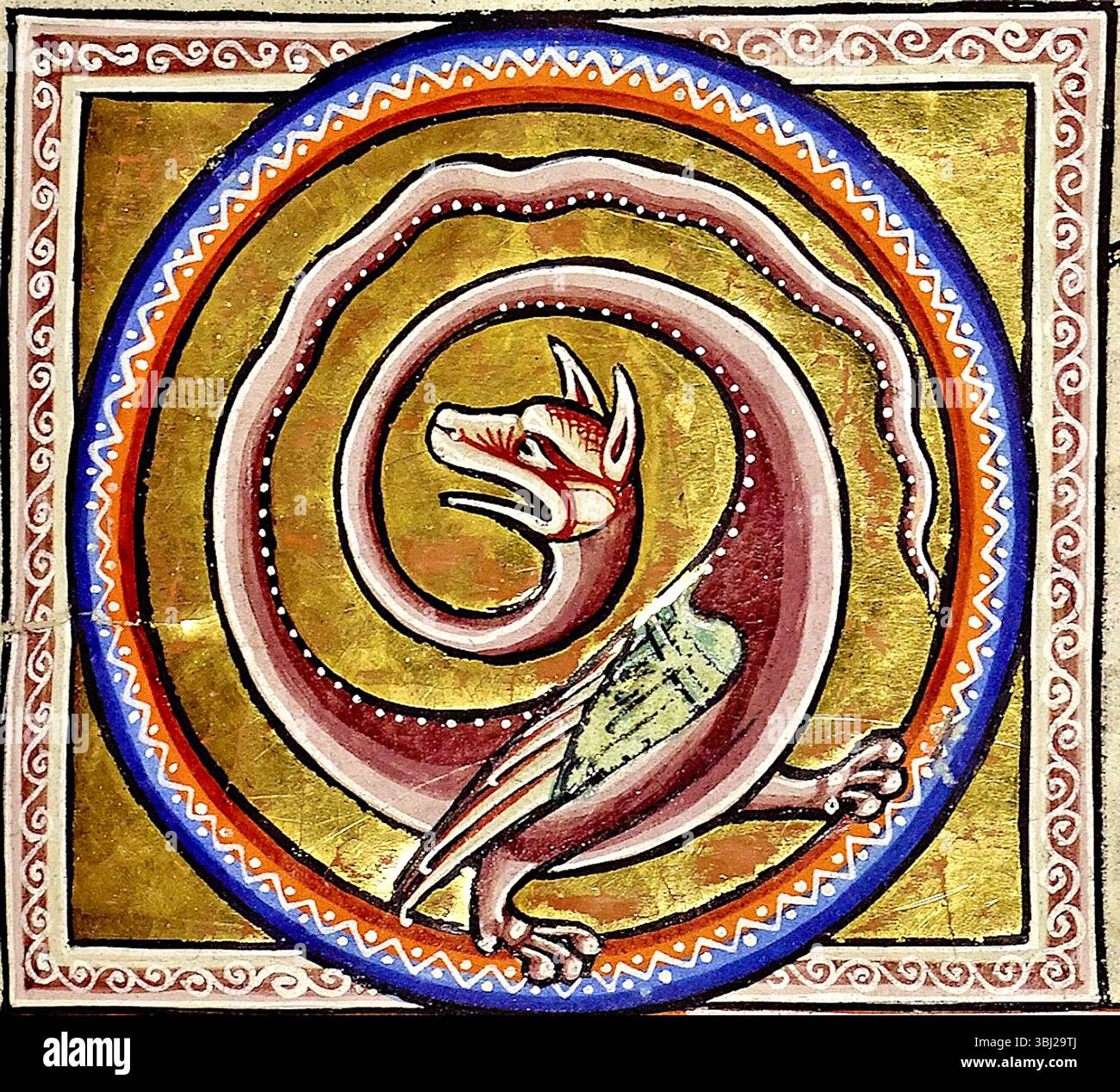 Aberdeen Bestiary - Snake Dragon Circles - 1542 Foto Stock
