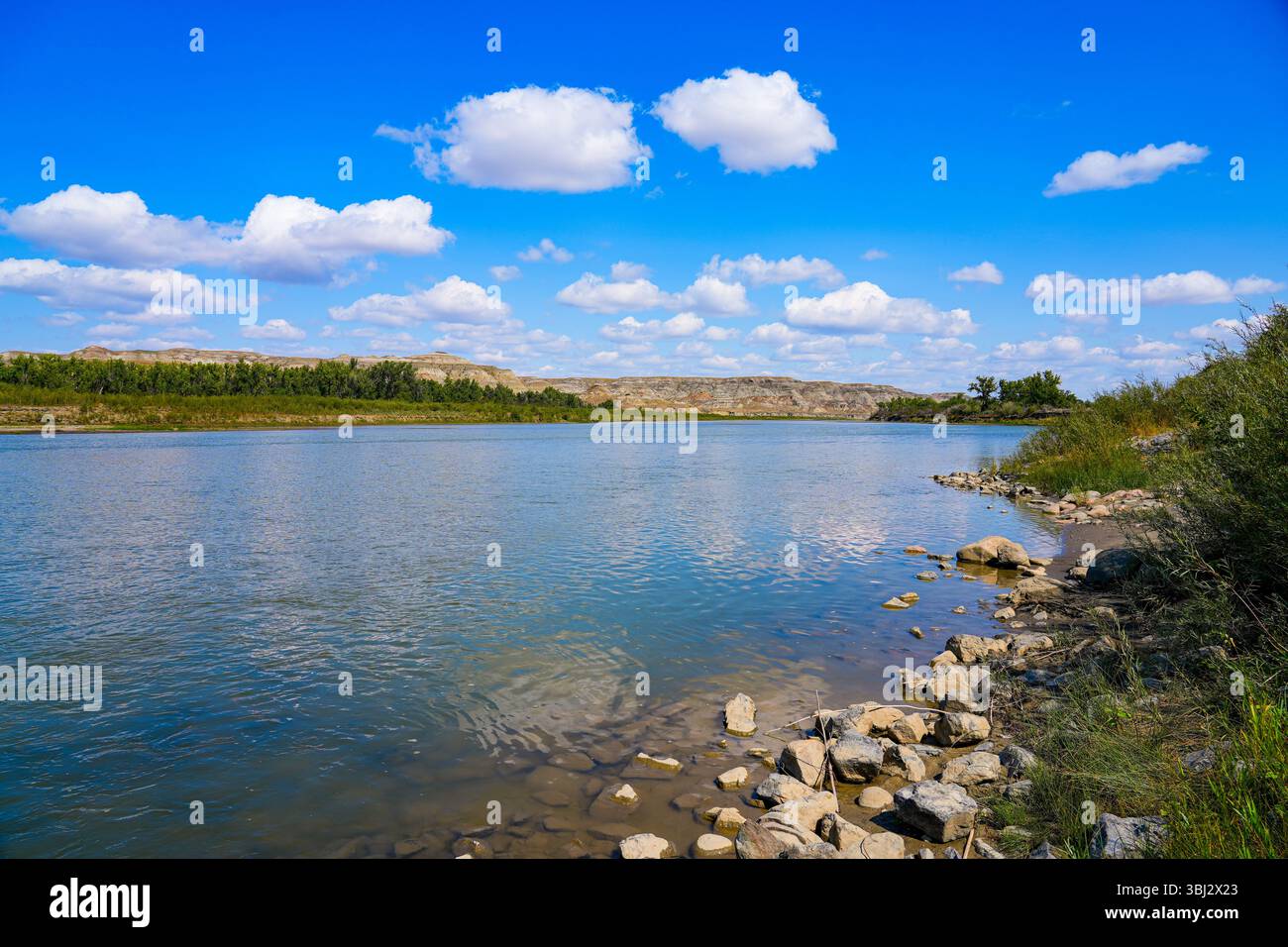 Red Deer River nel Dinosaur Provincial Park, Alberta, Canada Foto Stock