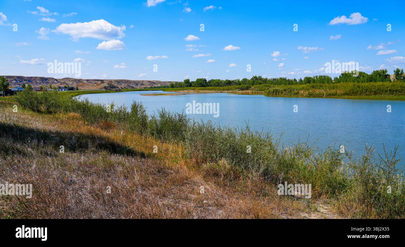 Red Deer River nel Dinosaur Provincial Park, Alberta, Canada Foto Stock