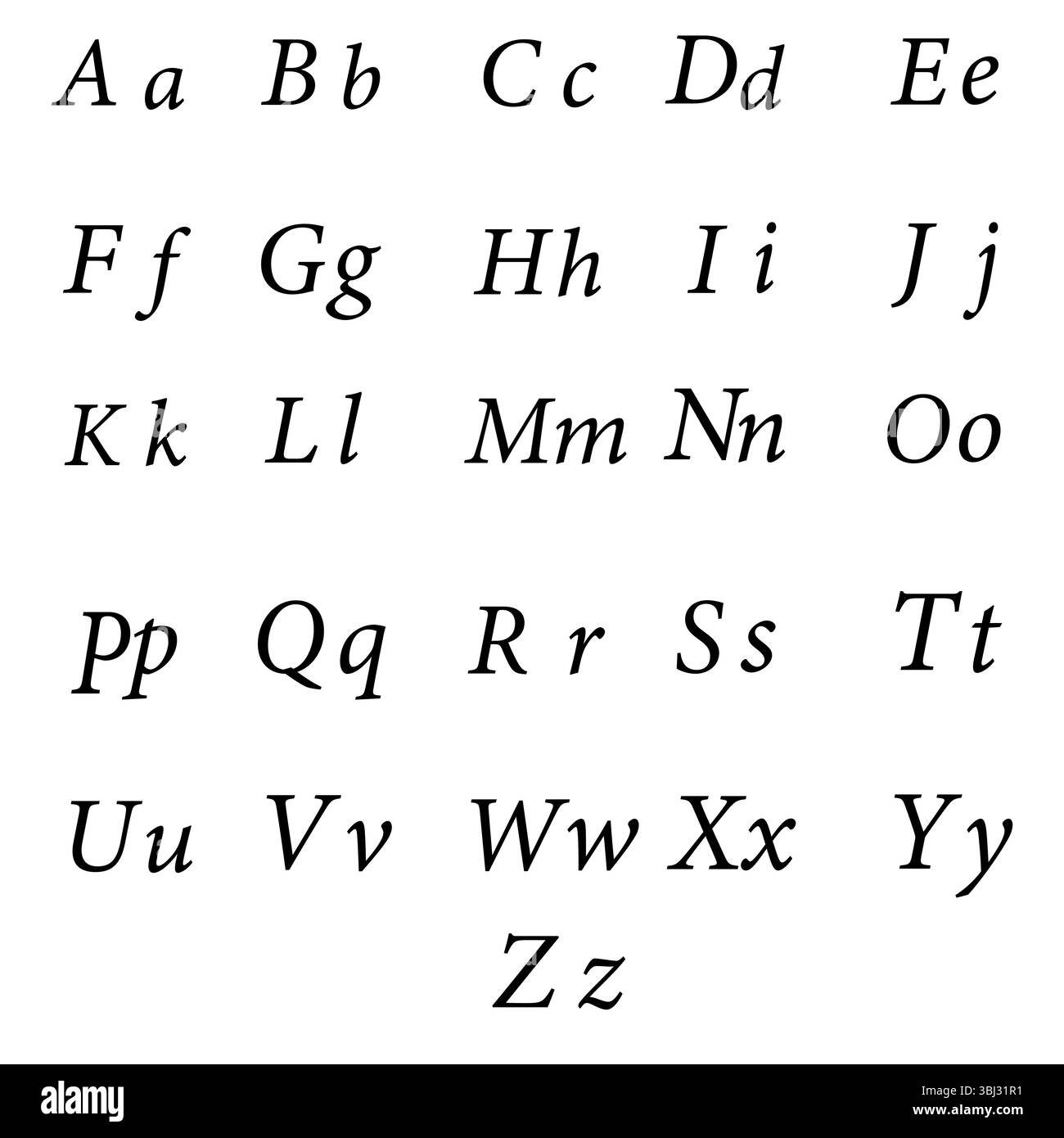 Icona alfabeto. Raccolta di font vettoriali. Simbolo di lettera stilizzato. Carattere corsivo dello script. Illustrazione Vettoriale