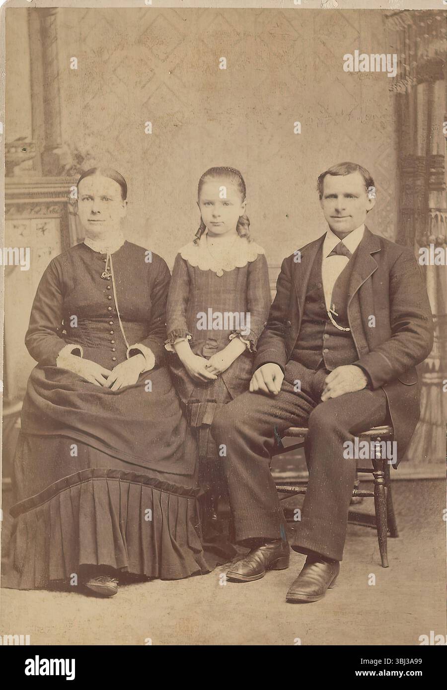 Vecchia foto di famiglia dell'epoca vittoriana Foto Stock