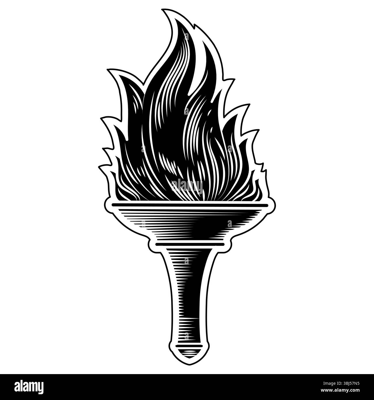 Torcia fiammeggiante. Vettore di fuoco della torcia Illustrazione Vettoriale