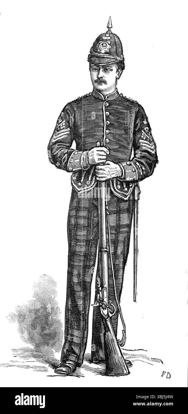 I volontari scozzesi: 1st Aberdeenshire (vestito completo), 1881. Da "Illustrated London News", 1881. Foto Stock