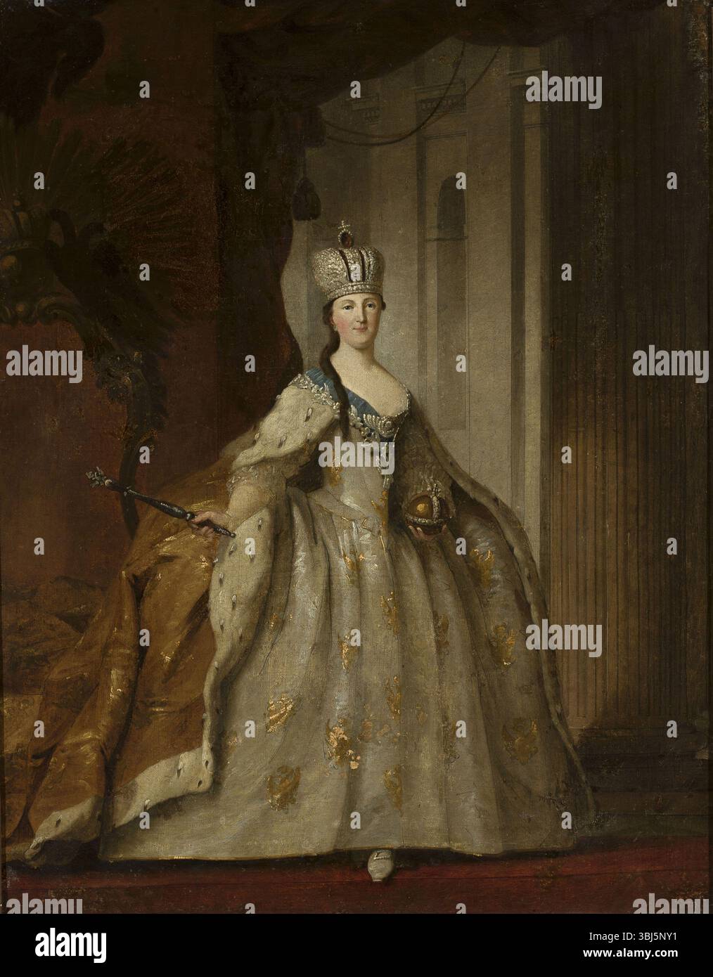 Ritratto dell'imperatrice Caterina II (1729-1796). Trovato nella Collezione di Muzeum Narodowe, Varsavia. Foto Stock