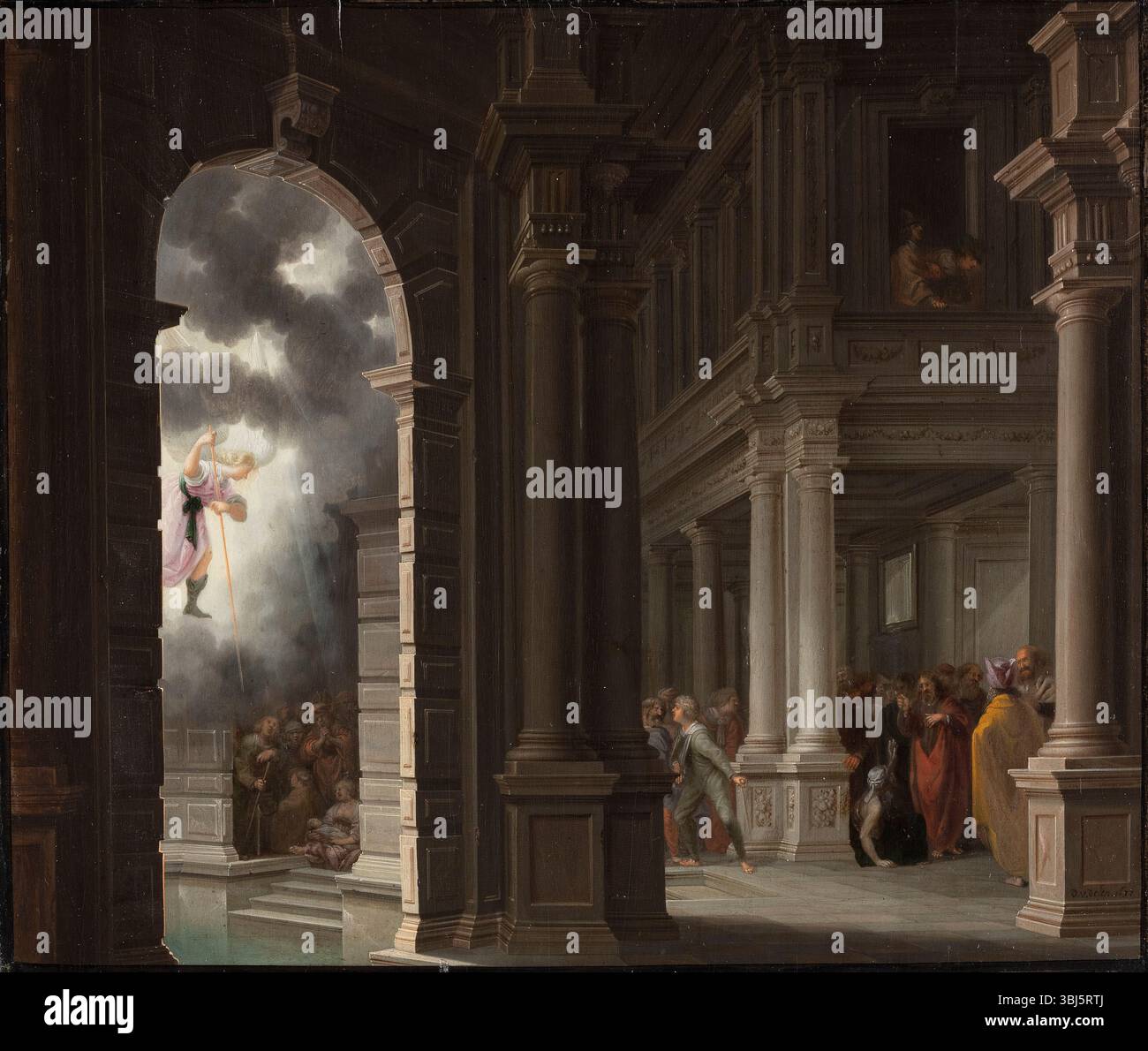The Miracle at the Pool of Bethesda, 1637. Si trova nella Collezione di Statens Museum for Kunst, Copenhagen. Foto Stock
