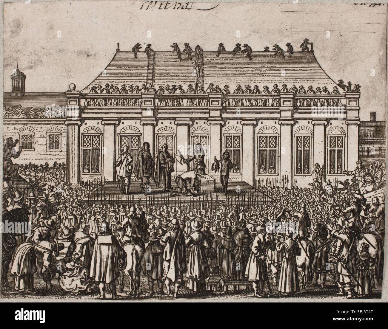 La decapitazione di Carlo i fuori dalla Banqueting House, Whitehall, Londra. Si trova nella Collezione di Statens Museum for Kunst, Copenhagen. Foto Stock