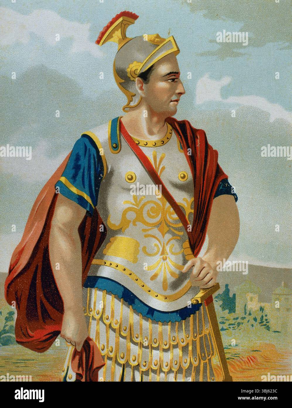 Ritratto di Pompeo il grande, 1875. Pompeo il grande (106-48 a.C.), leader politico militare della tarda Repubblica romana. Foto Stock