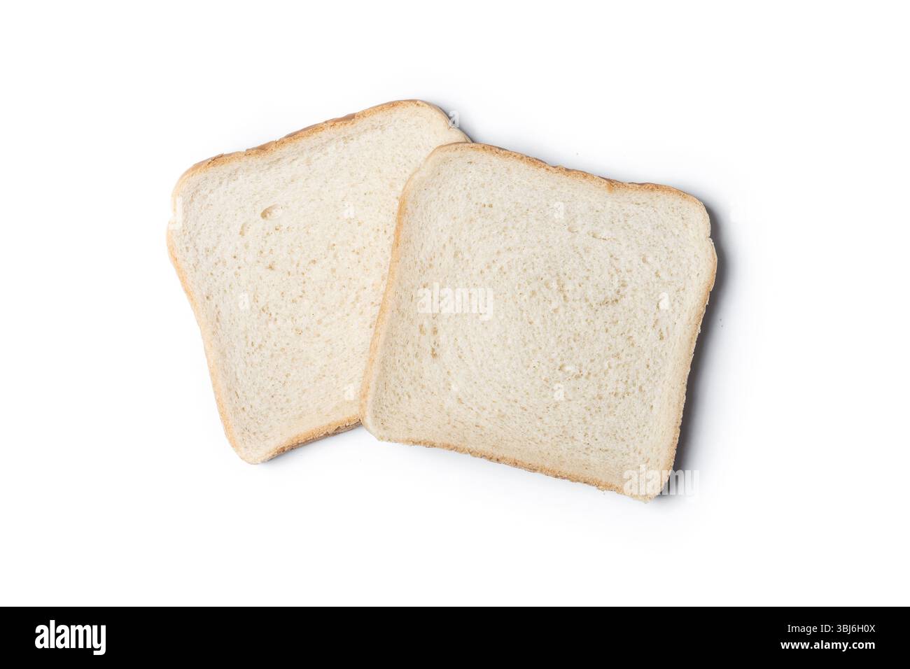 Fetta di pane bianco su uno sfondo bianco pulito. . Foto Stock