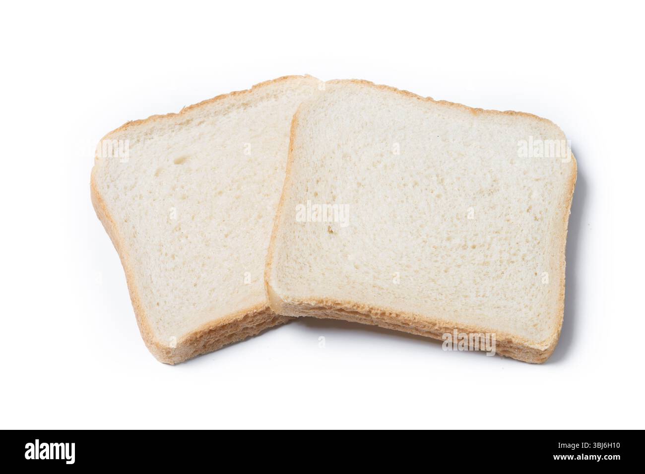 Fetta di pane bianco su uno sfondo bianco pulito. . Foto Stock