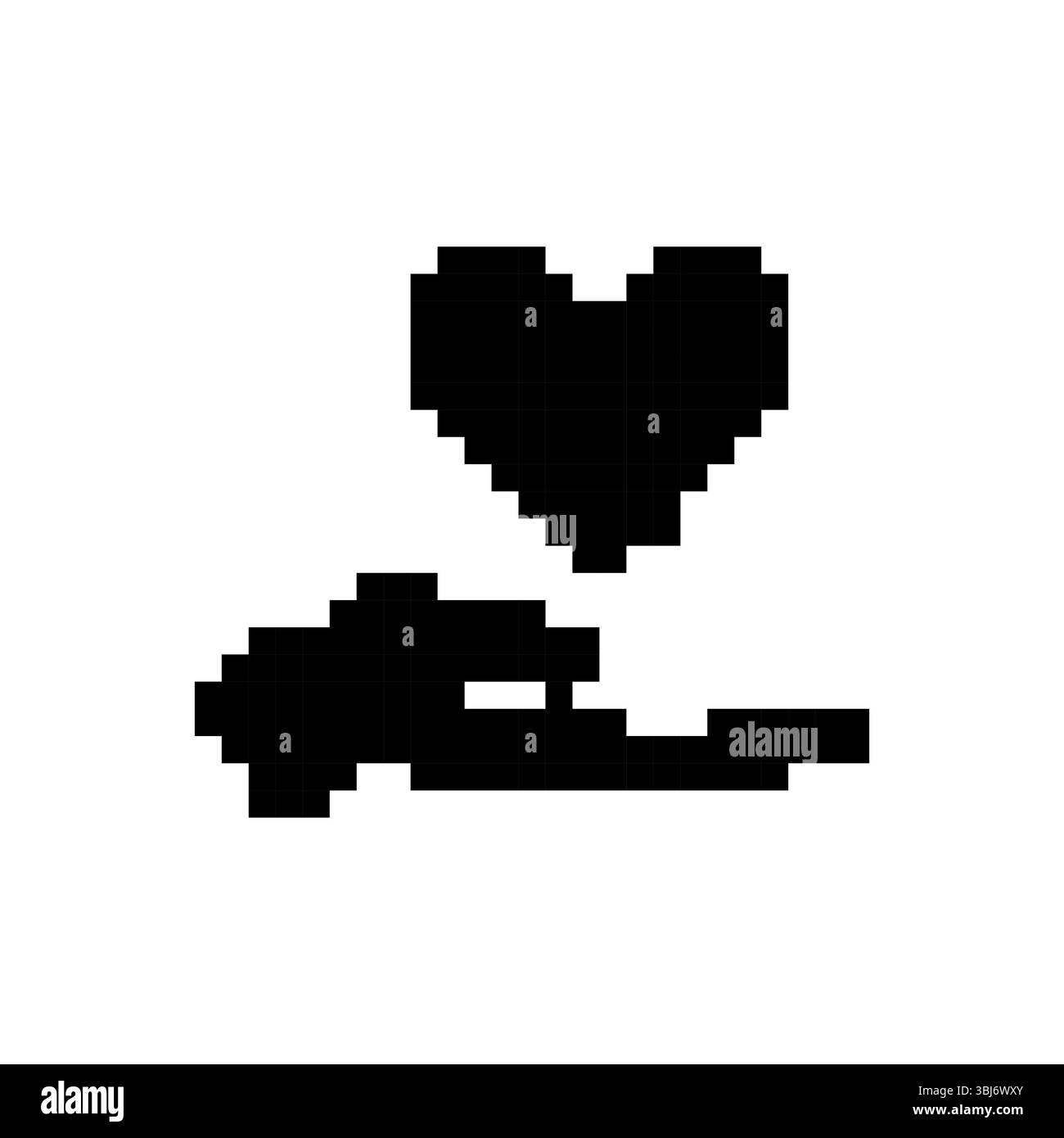 Icona in stile mosaico pixel Heart con design a sprite retrò e un tocco artistico unico Illustrazione Vettoriale