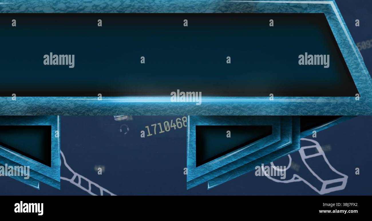 Visualizzazione del banner turchese-blu che passa con il mouse sull'interfaccia schematica, sul disegno delle tubazioni e sul codice 1710468 Foto Stock