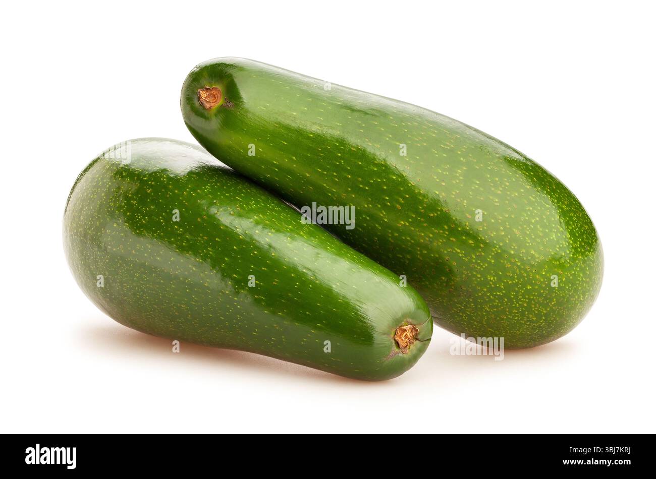 lungo percorso di avocado isolato sul bianco Foto Stock