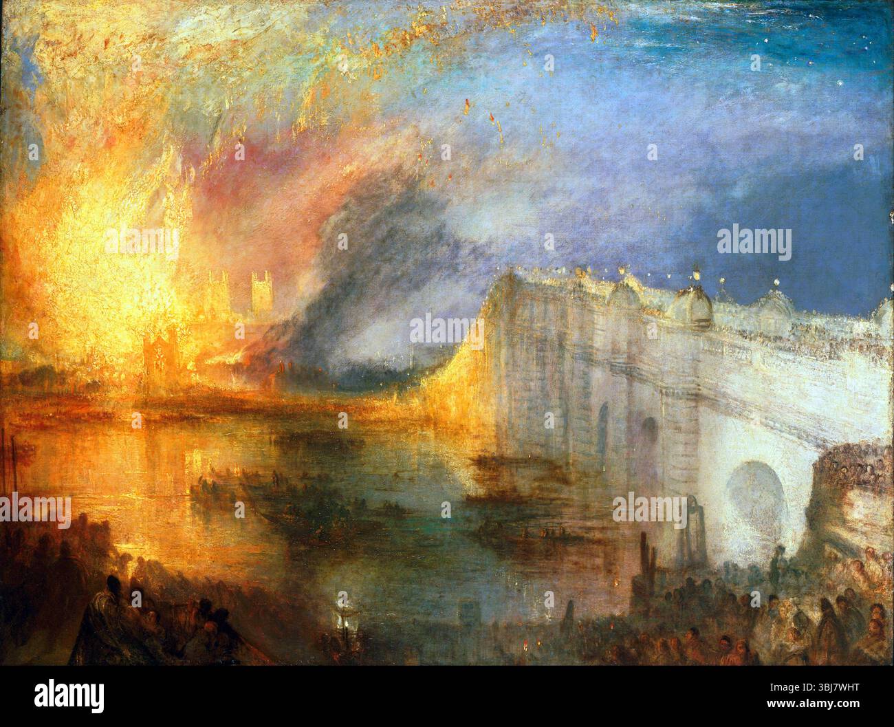 Joseph Mallord William Turner, inglese - il bruciore delle case dei signori e Commons, 16 Ottobre 1834 - Google Art Project Foto Stock