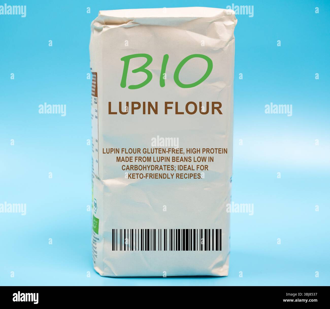 Farina di Lupin. Senza glutine, proteine elevate a base di fagioli di lupino basso contenuto di carboidrati; ideale per ricette cheto-friendly. Foto Stock