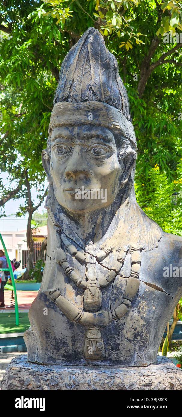 BAGACES, PROVINCIA DI GUANACASTE, COSTA RICA: (Tradotto) "nome del capo delle popolazioni indigene chiamato Baga-tzi". Foto Stock