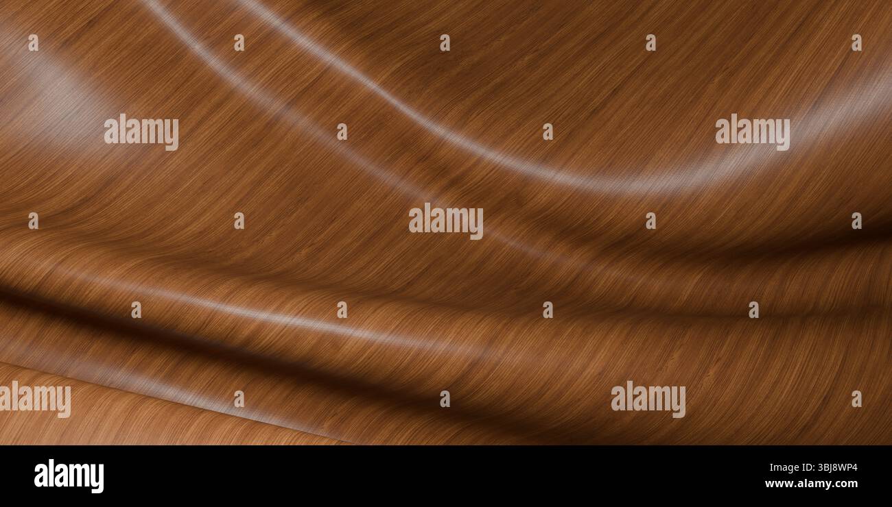 pavimentazione, linoleum, legno, ondulato, modello 3d. Foto Stock