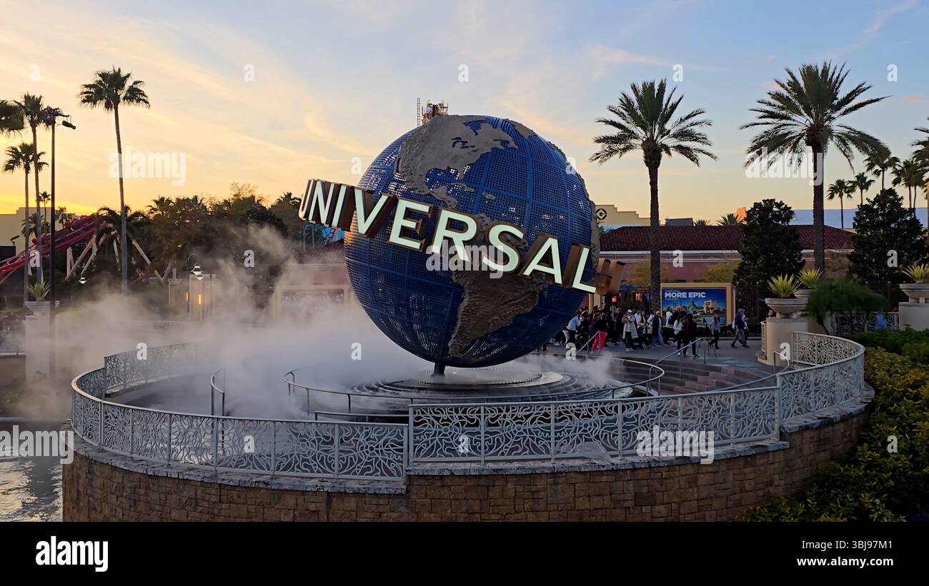 Orlando Skyline in Florida Stati Uniti. Destinazione del viaggio. Punto di riferimento turistico. Splendida città di Orlando, negli Stati Uniti. Foto Stock