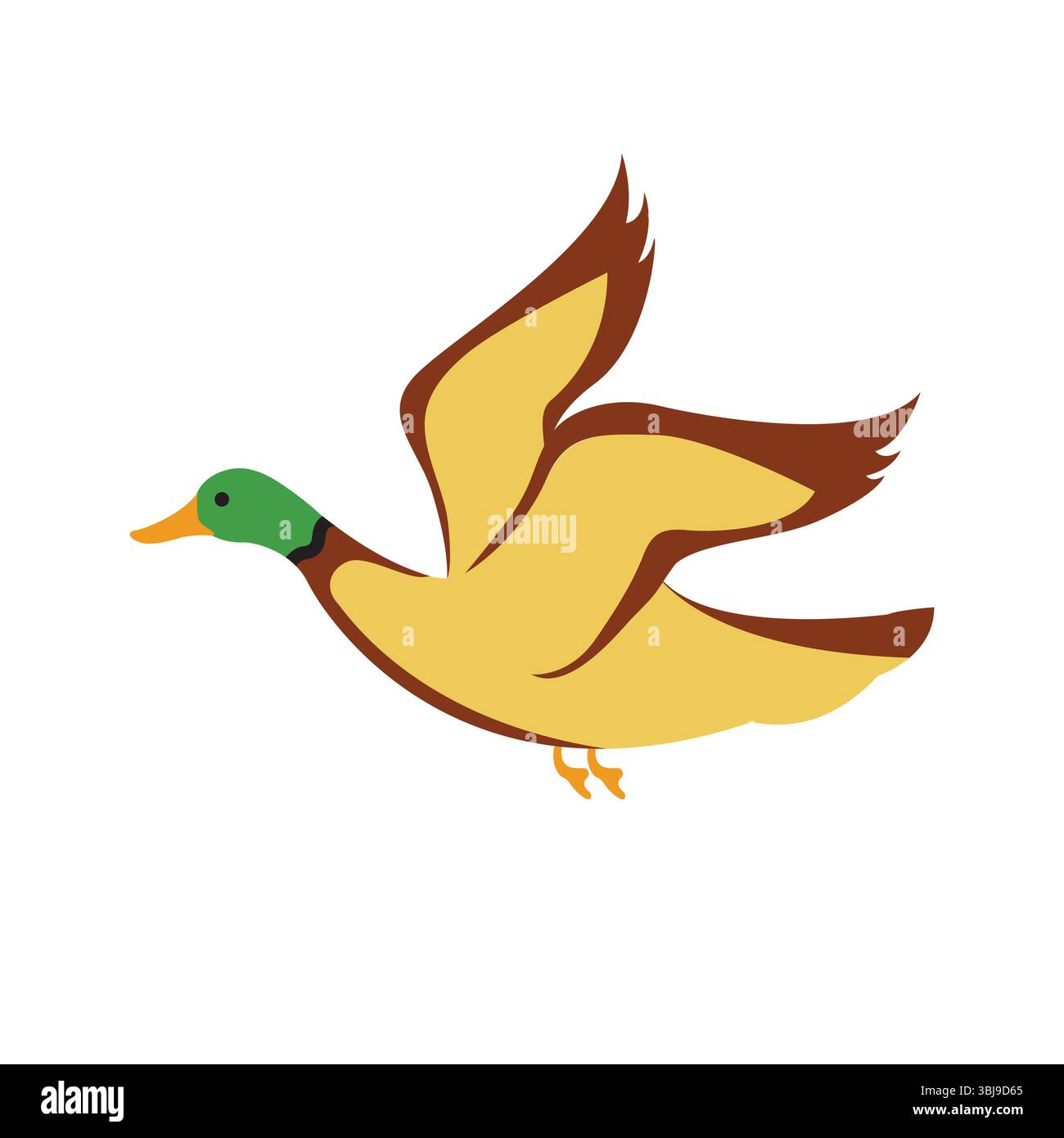Flying Duck silhouette Vector | Bird Wildlife Clipart Design Illustrazione Vettoriale