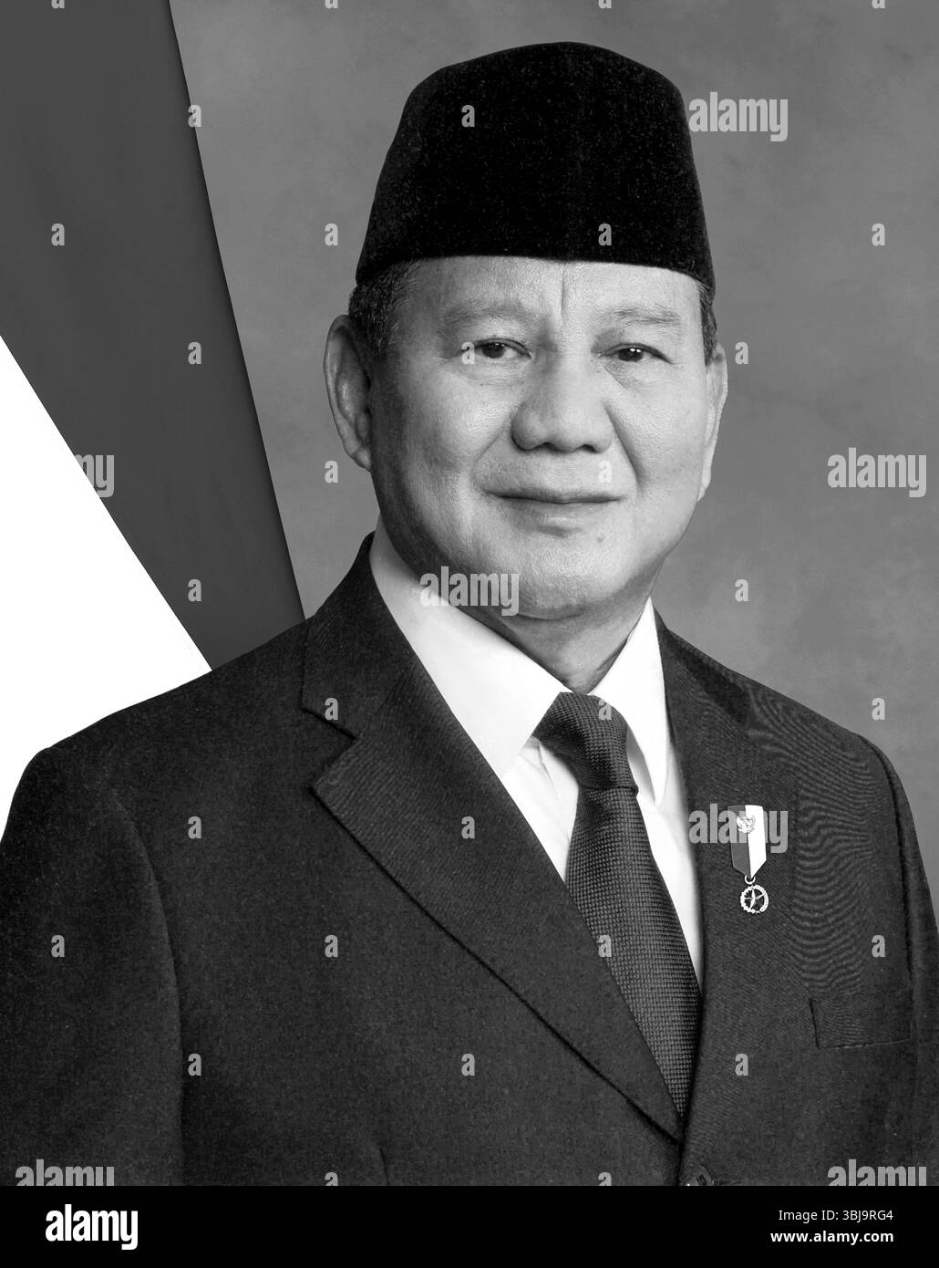 Prabowo Subianto. Ritratto del presidente dell'Indoniesia, Prabowo Subianto Djojohadikusumo (B. 1951), ritratto ufficiale, 2024 Foto Stock